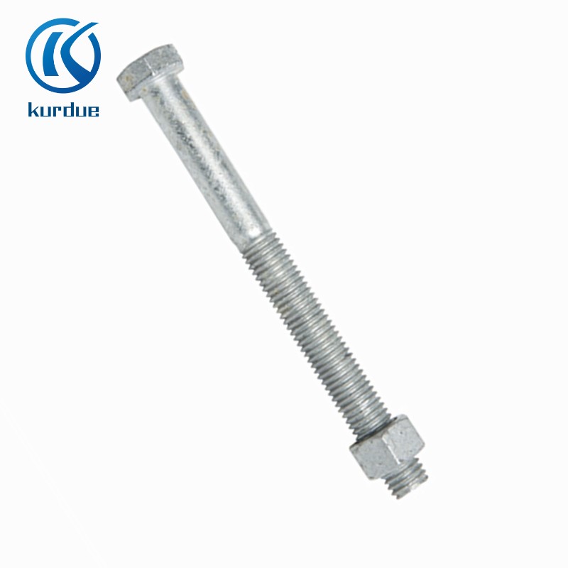 Solar energy fasteners hot dip galvanized BS3692 hex bolt M16-260-220-40