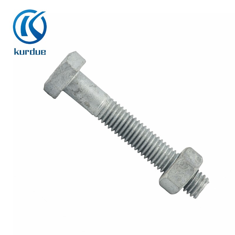 Solar energy fasteners hot dip galvanized BS3692 hex bolt M16-260-220-40