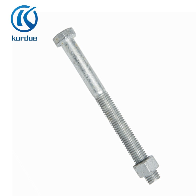 Solar energy fasteners hot dip galvanized BS3692 hex bolt M16-260-220-40